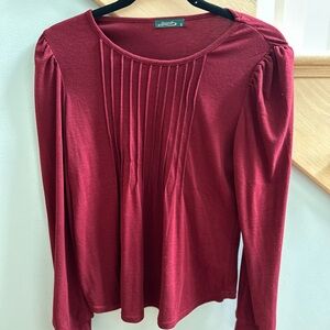 Elegant Burgundy Long Sleeve Blouse